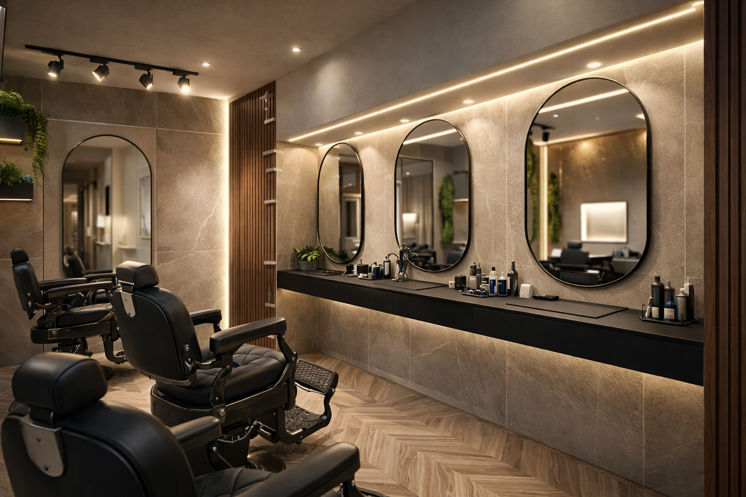 Interno del salone DV Barberia